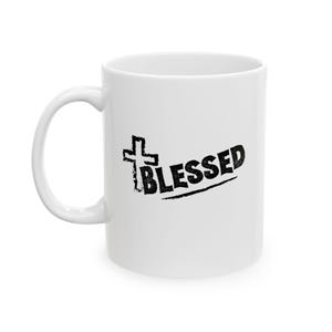 Blessed Cross Coffee Mug - Christian Ceramic Mug