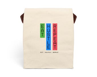 Motivational Canvas Lunch Bag: Eco-Friendly Tote for Foodies