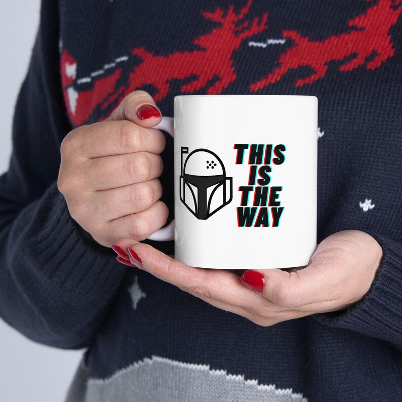Mandalorian Helmet Ceramic Mug | This Is The Way, Star Wars Inspired Fan Gift | Birthday Gift | Collectible Coffee Mug image 13