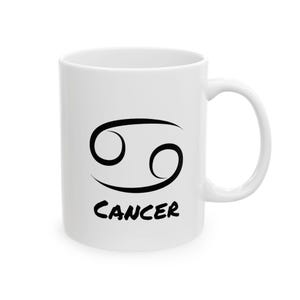 Ceramic Mug, Cancer Zodiac Coffee Mug, Astrology Gift, Horoscope Cup, Birthday Present, Constellation Tea Cup
