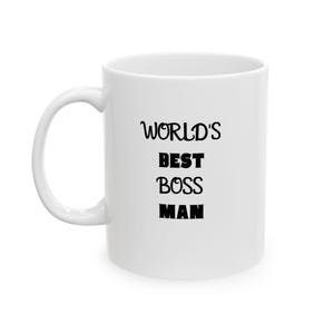 World&#39;s Best Boss Man Ceramic Mug - Funny Office Gift Coffee Cup, Manager Appreciation Present, Novelty Tea Mug, Work Supervisor Thank You