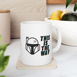 Mandalorian Helmet Ceramic Mug | This Is The Way, Star Wars Inspired Fan Gift | Birthday Gift | Collectible Coffee Mug image 10