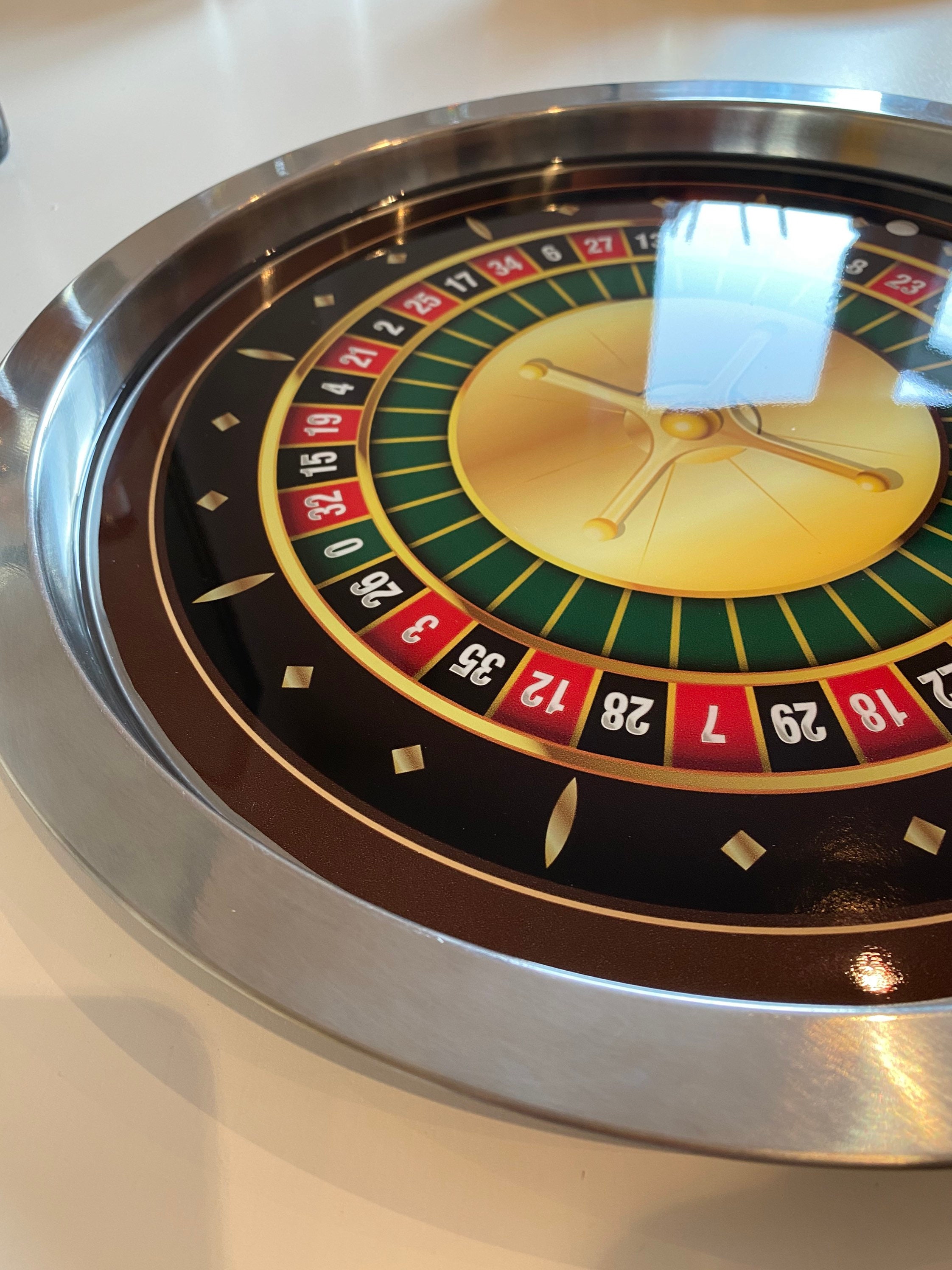 Roulette Vegas Tray Silver Man Cave Serving Display Tray Home Etsy