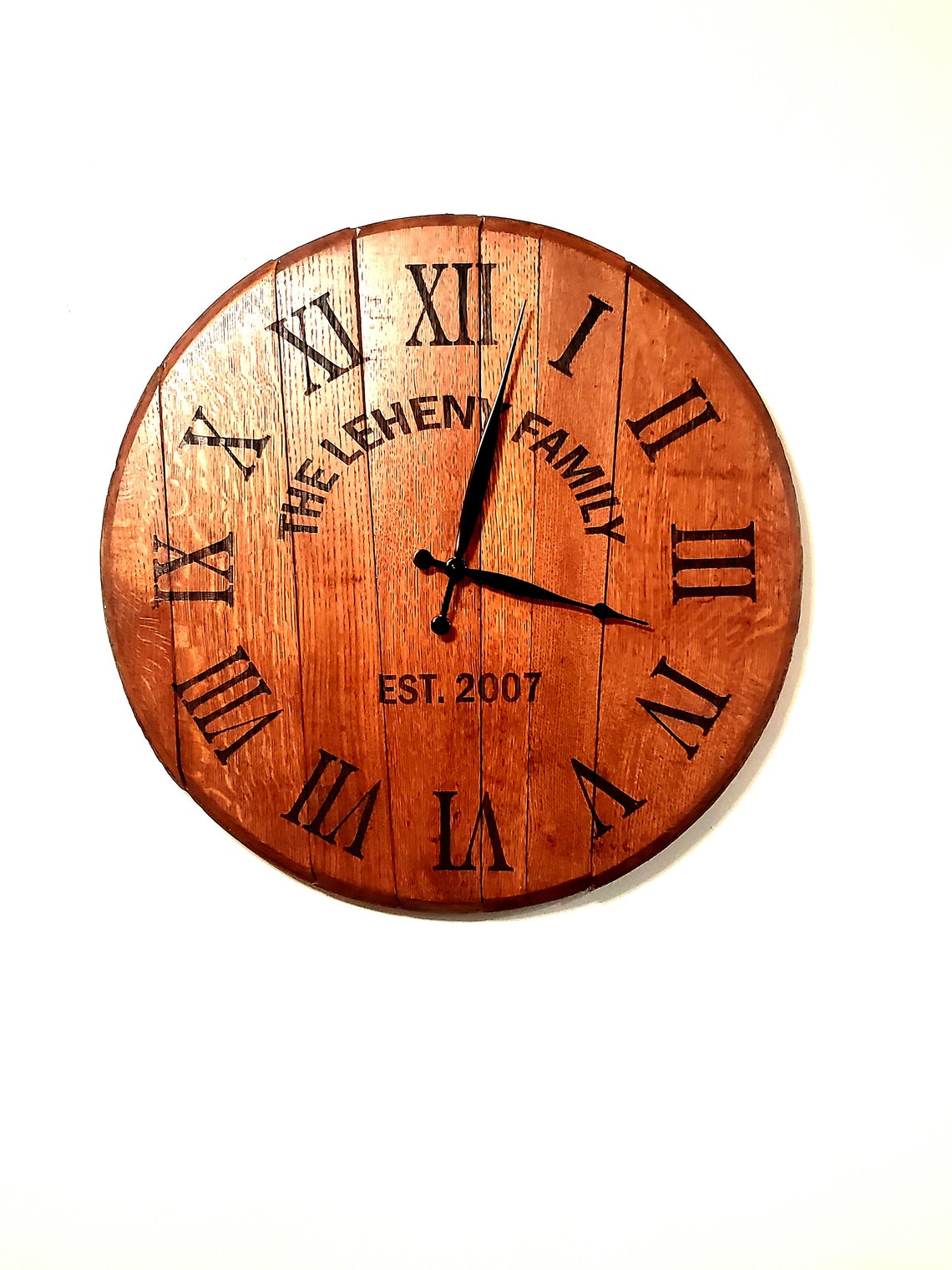 Personalized Whiskey Barrel Clocks Etsy