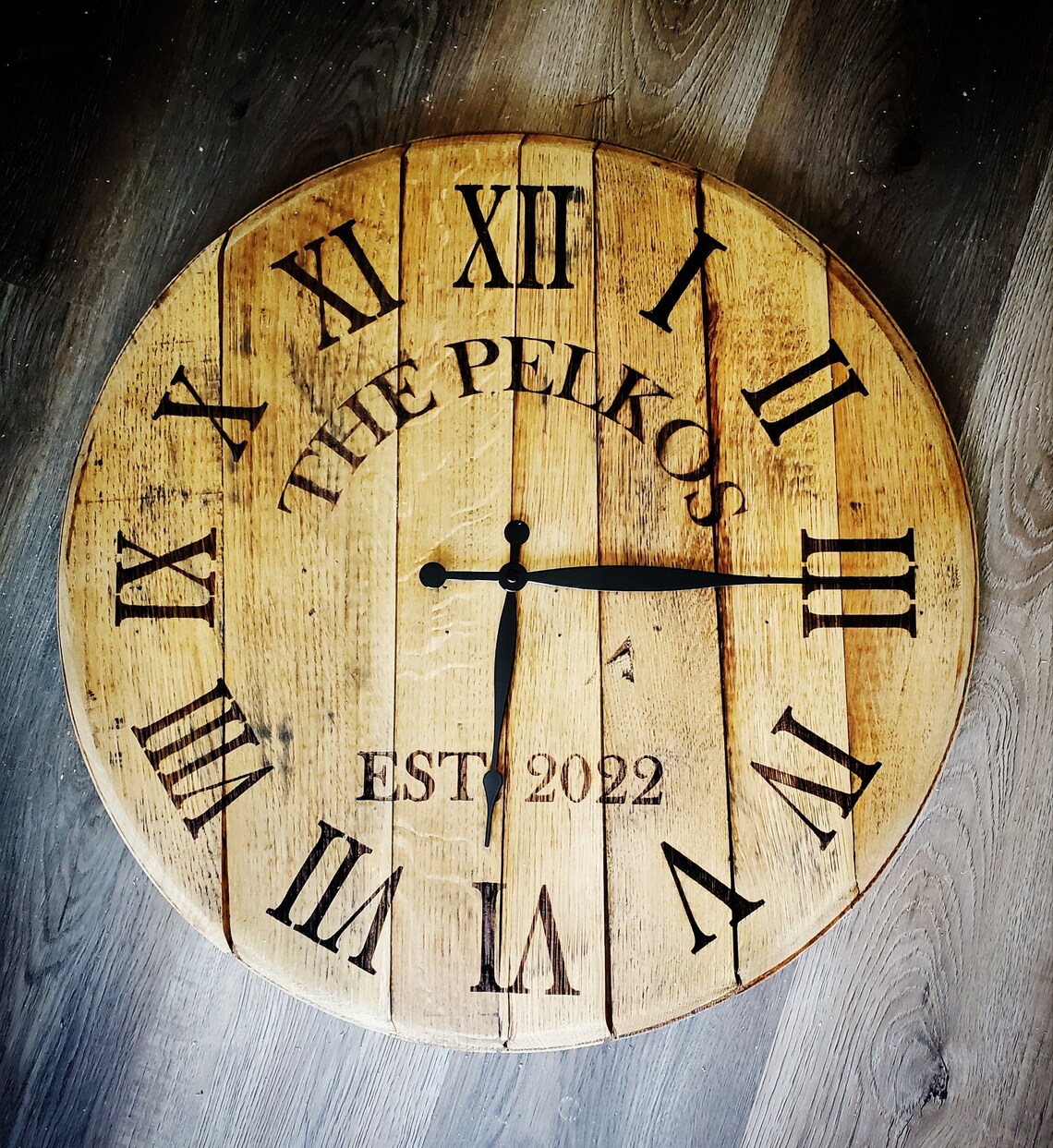 Personalized Whiskey Barrel Clocks Etsy