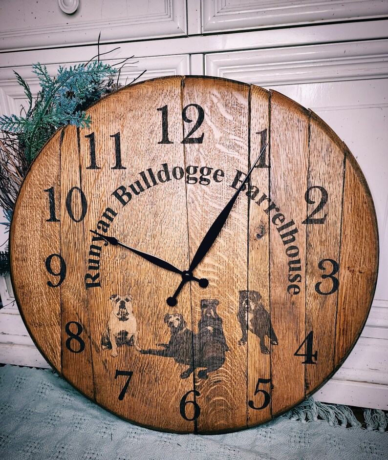 Personalized Whiskey Barrel Clocks Etsy