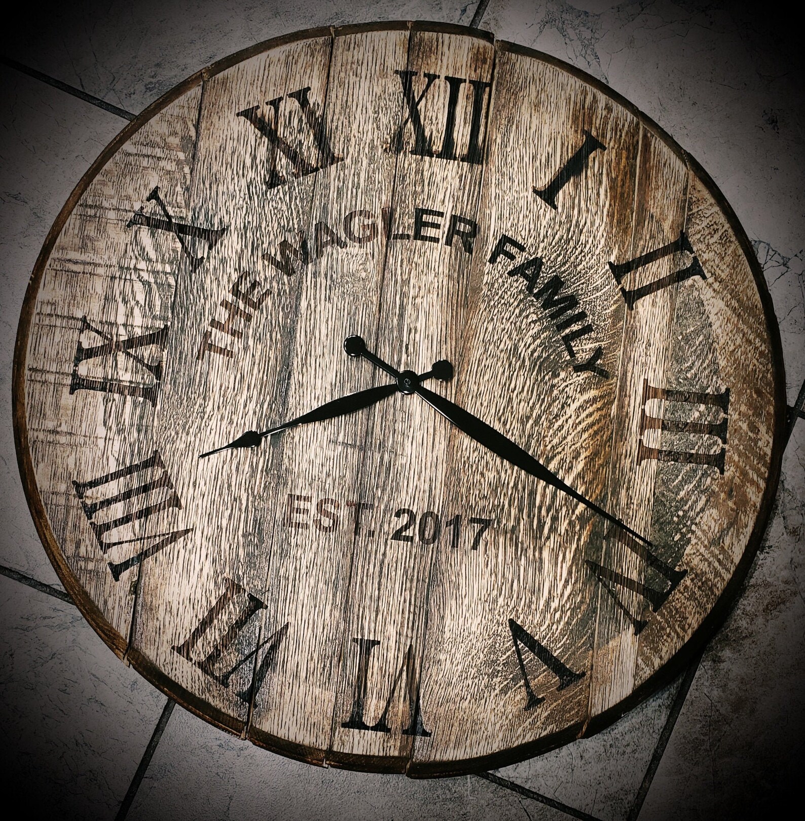 Personalized whiskey barrel clocks Etsy