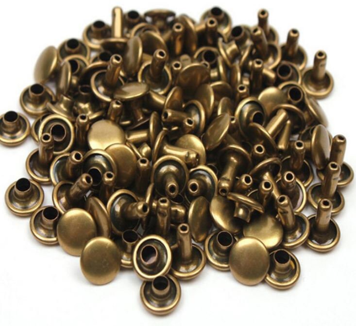 50 Sets 9mm Double Cap Rivets Round Rivet Fasteners for Leather Craft  Decorations Quality Plating 