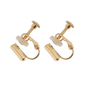 May include: A pair of gold-tone clip-on earrings with a screw-on back.