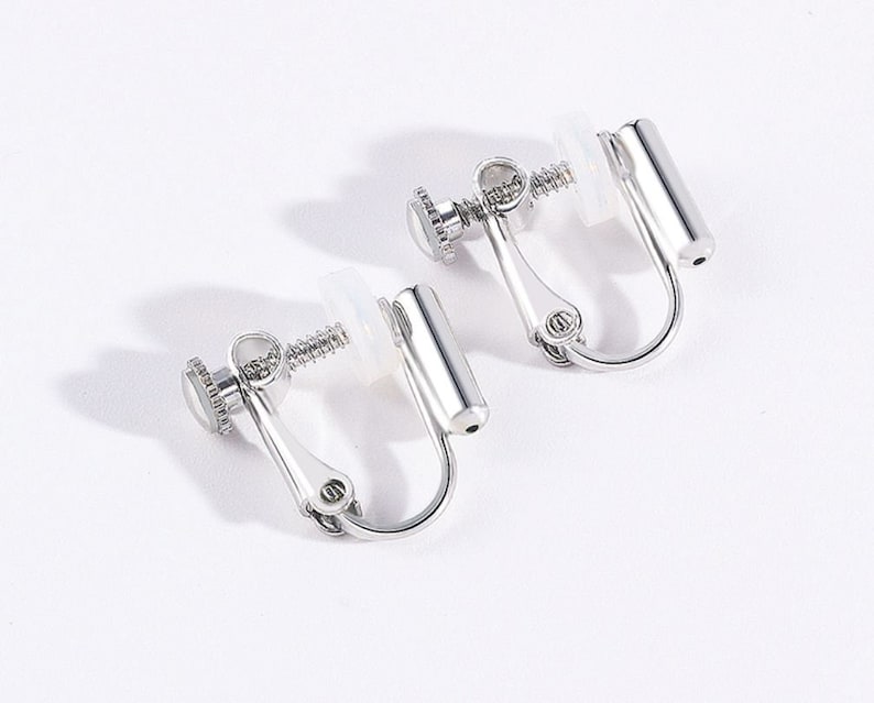 May include: A pair of silver clip-on earrings with a screw-on back.