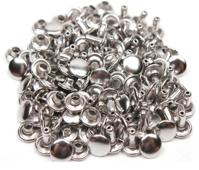 25 Sets Rivets Leather Double Cap Rivet Silver Gunmetal Etsy