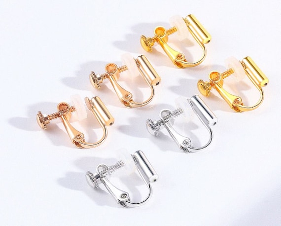 2 Pieces Screw Back Clip on Earring Converters With PAD Turn any pieced earrings into clip-on Silver, Gold, Rose Gold