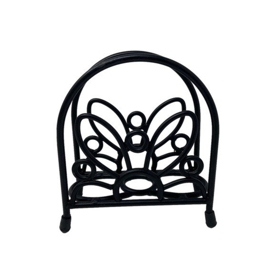 Daisy Napkin Holder Black Wrought Iron Letter Holder Etsy