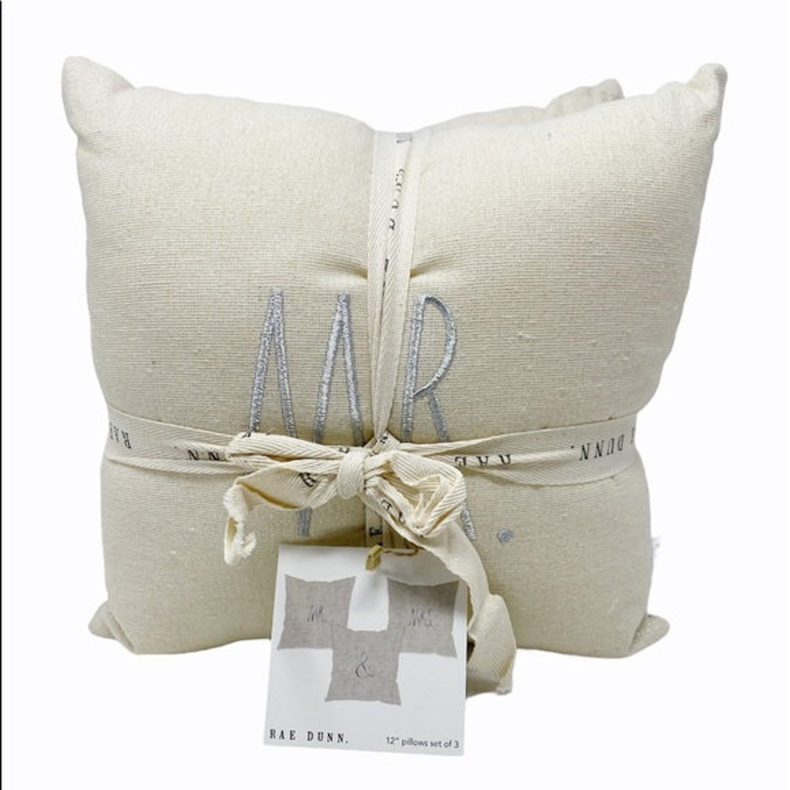 RAE DUNN Mr. & Mrs. 12 3pc Throw Pillow set Etsy