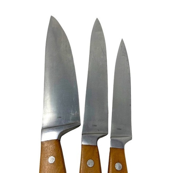 Hampton Forge Skandia Continental Teak 3 Set Stainless Steel Knives. -   Denmark