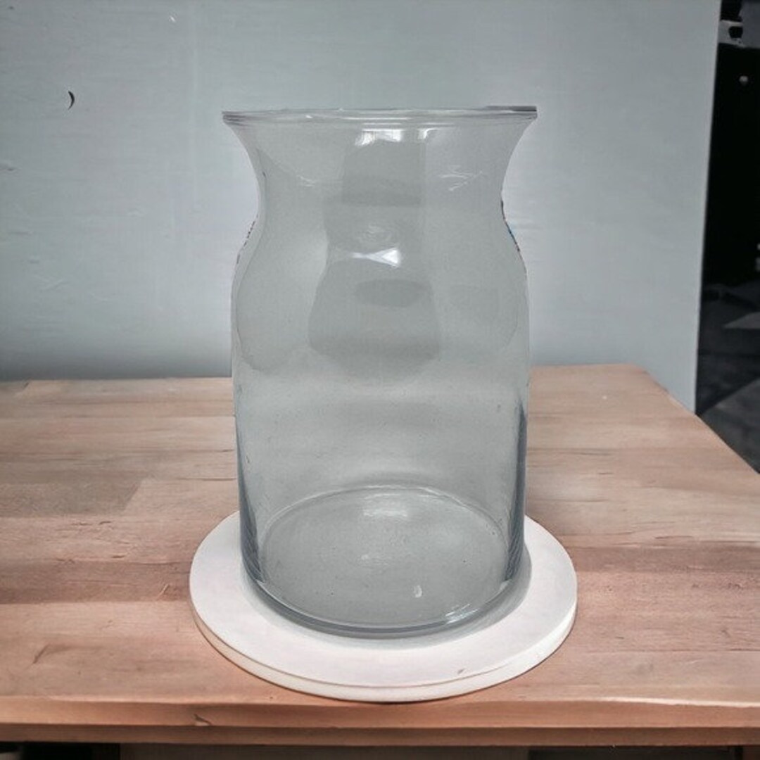 Hurricane Clear Glass Vase 5 X 8 Etsy
