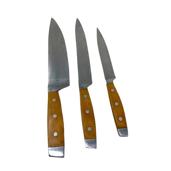 Hampton Forge Skandia Continental Teak 3 Set Stainless Steel Knives. -   Denmark