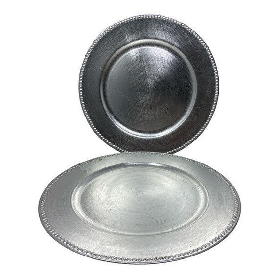 Gibson. Large Silver Charger Plates. 13 Set of 2. Etsy