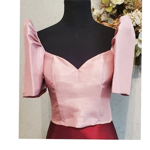 Philippine Dress. Sweetheart neckline top. You can select a color. Custom color tube top filipiniana.
