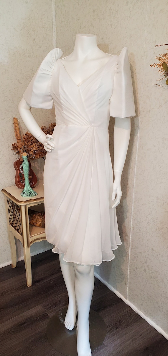 long white simple dress Rachel Allan RB2213 Dress White / 16