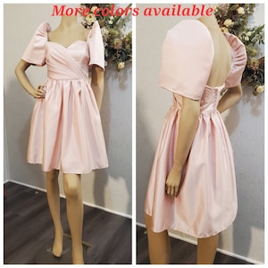 Blush filipiniana dress. More colors available. Modern filipiniana short dress.