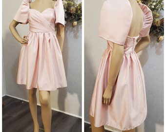 Blush filipiniana dress. More colors available. Modern filipiniana short dress.