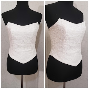 Pre-order Ivory Off white lace top only corset , skirt is in different price, minimalist dress for bride