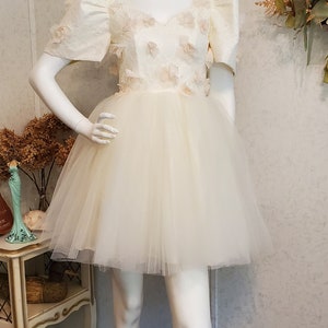 White Filipiniana Mini Dress with Flower Appliqués