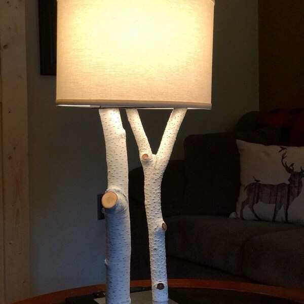 Birch Table Lamp Etsy