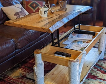 Pine lift top coffee table deals