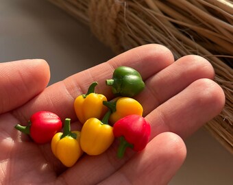 Melody Jane Miniatur-Küchenzubehör – 3 Rote Paprika Im Maßstab 1:12, Aus Kunstharz, Für Puppenhäuser