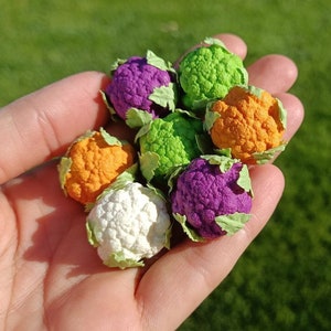 Miniature cauliflower, 1:6 scale doll food, miniature food, doll vegetable, dollhouse miniatures, 1/6 vegetable, miniature garden