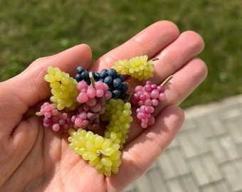 Miniature fruit, 1/6 scale doll food, Grape 1/12 1/6, Miniature food, Dollhouse miniatures, Dollhouse kitchen accessories, fruit for doll