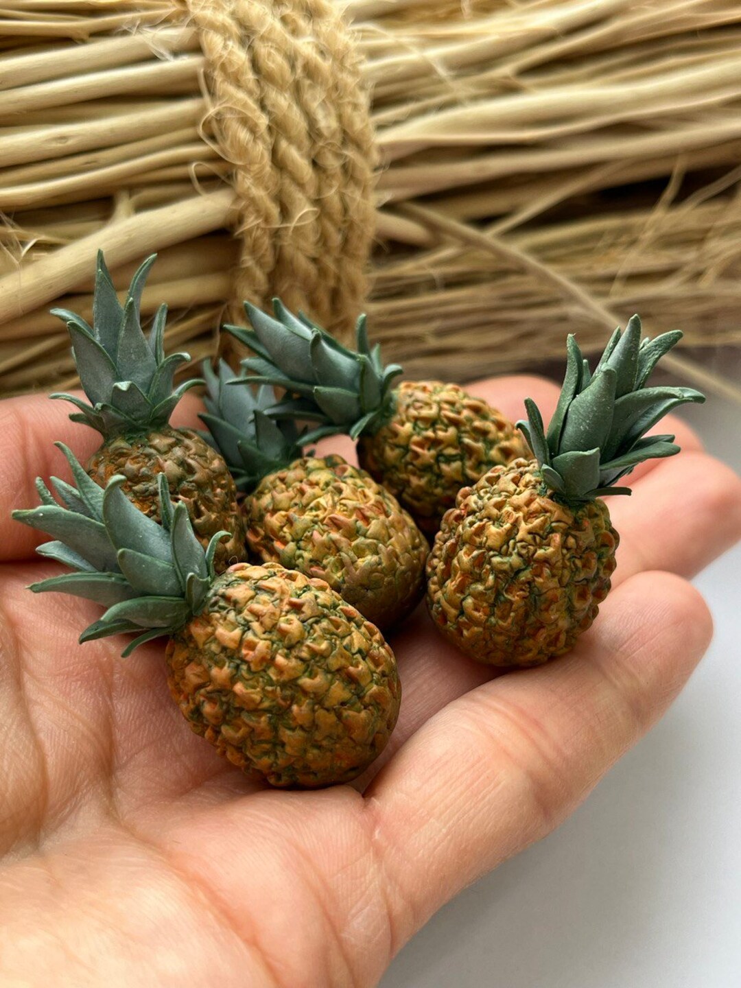 Pineapple for a Dollhouse, 1/6 Scale Food, Miniature Realistic Fruit ...