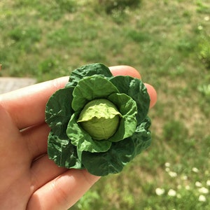 Miniature cabbage 1/12 and 1/6 scale, Miniature food for doll, doll vegetable, Dollhouse miniatures, Tiny kitchen, Dollhouse garden, diorama