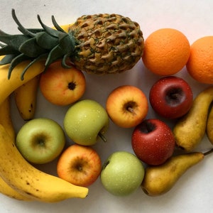 1:6 fruit, Miniature realistic fruit, Miniature food for doll, dollhouse fruits, miniature apples, miniature watermelon, 1/6 scale fruits