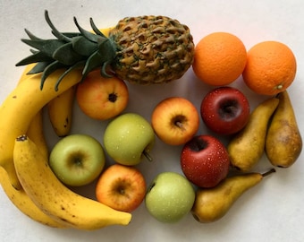 1:6 fruit, Miniature realistic fruit, Miniature food for doll, dollhouse fruits, miniature apples, miniature watermelon, 1/6 scale fruits