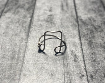 silver music note ring