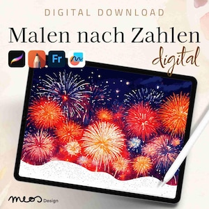 Paint by Numbers digital adults, Procreate, Sketchbook, Fresco, Coloring template Cheerful Treats