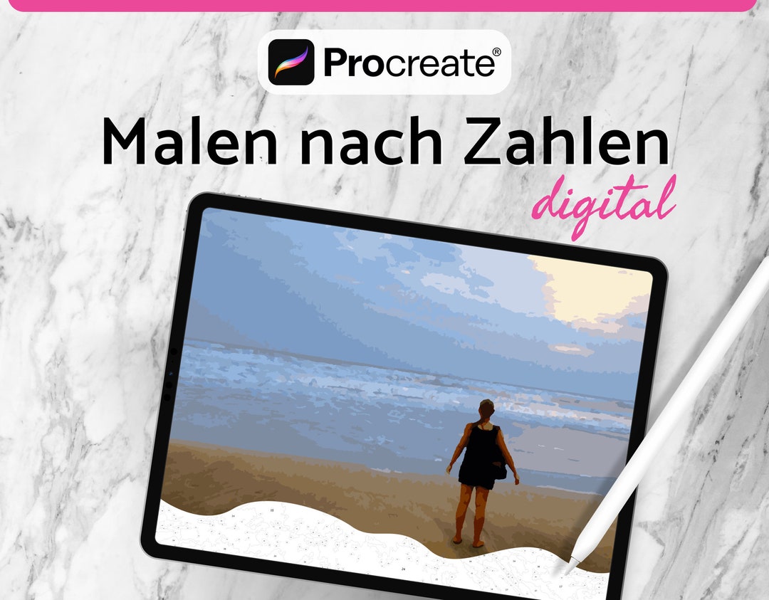 Paint by Numbers Adult Color by Number Procreate Template Etsy