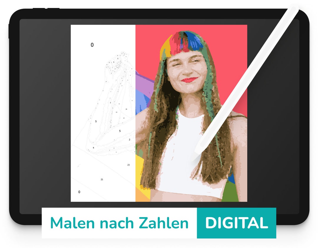  Digitales Malen Nach Zahlen Erwachsene Person Malvorlage - Etsy Motiv 
