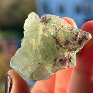 Erongo Mountains Fluorite Cluster, BLACK TOURMALINE Inclusions, Purple + Green, Uv Fluorescent, Erongo Mountain Region, Namibia