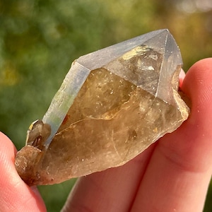 Kundalini Smoky Citrin Point + Großer REGENBOGEN aus dem Kongo, SELBST STEHT, seltener authentischer Kongo-Citrin, All-Natürlicher Citrin aus Afrika