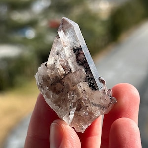 Orange River Hematite Phantom Quartz CLUSTER from South Africa, Rare New Find! Dark Red/Black Phantoms from Hematite Inclusions, Terminated