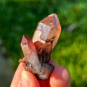 Orange River CLUSTER Hematite Phantom Quartz, Rare New Find! Stunning Orange Phantoms from Hematite Inclusions, Orange River, South Africa