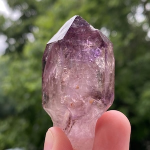 Shangaan Smoky Amethyst SCEPTER from Zimbabwe, Chibuku Mine, Hematite Inclusions, Bright Purple with Smoky Quartz, 49.5g