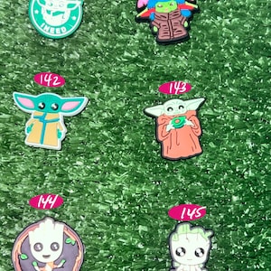 Baby Yoda and Groot Croc charms