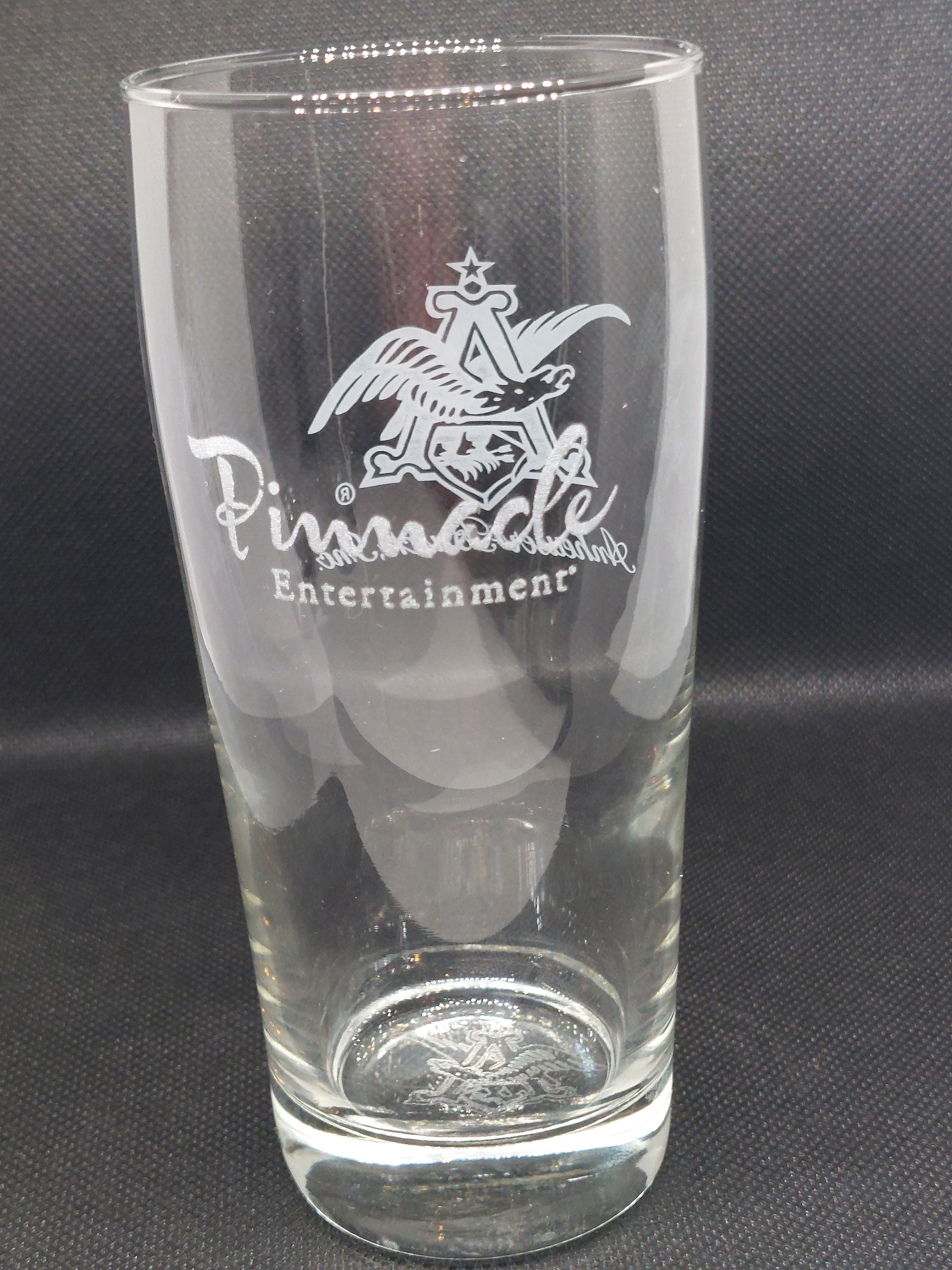 Anheiser Busch Pinnacle Entertainment Etched Beer Glass
