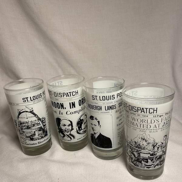 Vintage St. Louis Post-Dispatch Four Famous Historical Events Cover Stories on Tumblers