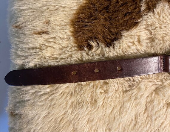 Albatros Vintage 1990s Brown Leather and Brass Be… - image 7